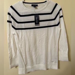 Nautica long sleeve stripped sweater size small